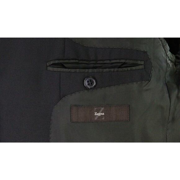 Z Zegna Solid Black 2-Btn Wool Blazer Jacket Men's 42R - Picture 8 of 10